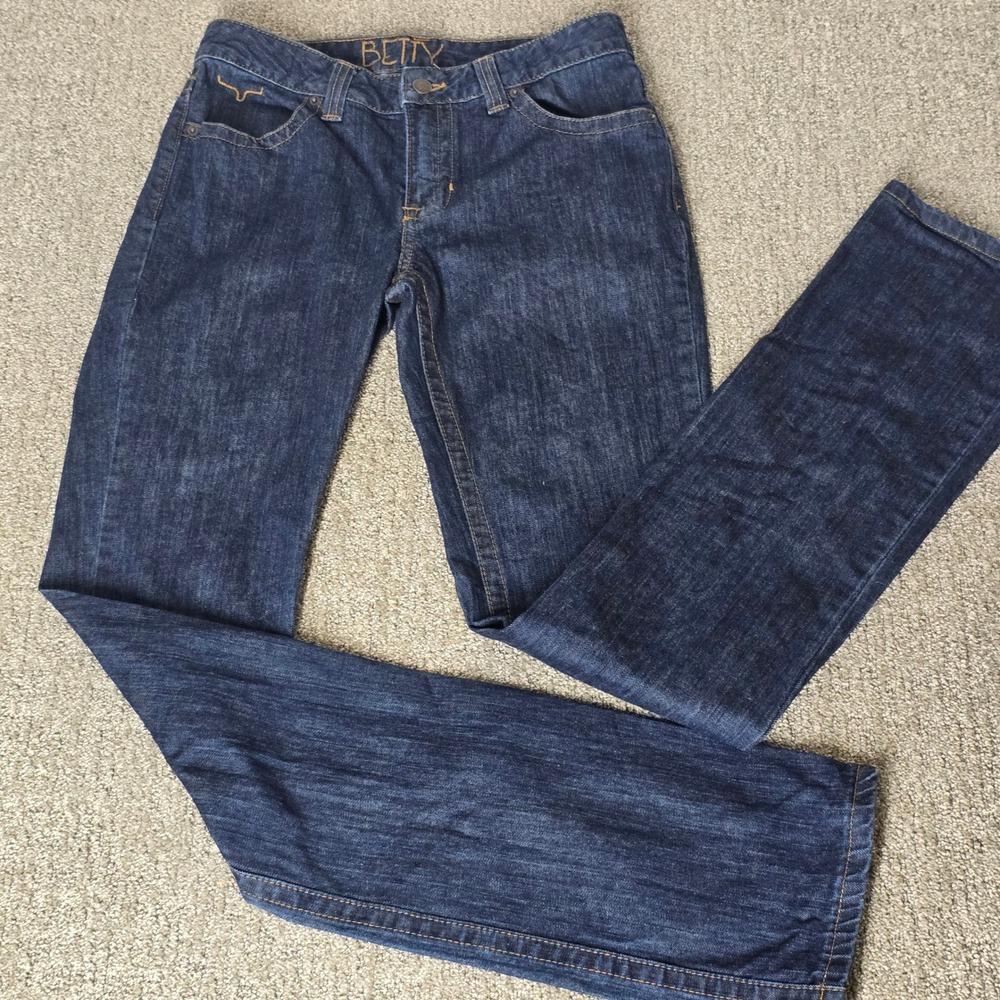 Kimes Ranch Betty Jeans Womens 8 38 Dark Wash Mid Rise Bootcut Western Cowgirl